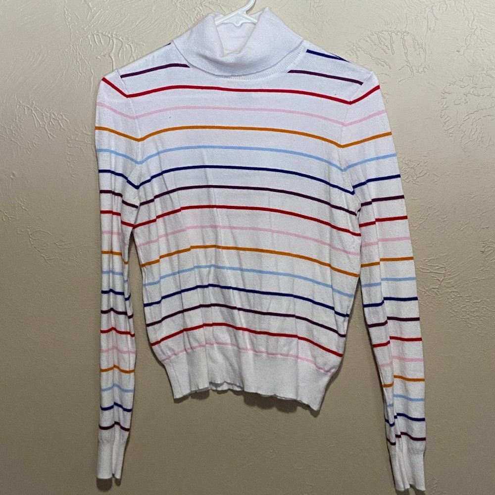 White, striped, turtle neck from Forever 21